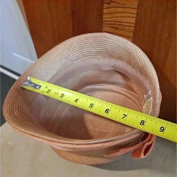 Suzy Lee Women's California Vintage Beige Hat w/Orange Velvet 1960's - Picture 7 of 9